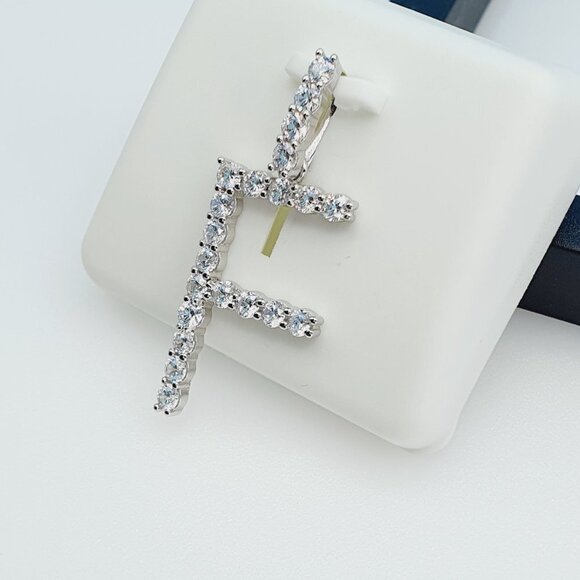 "925 Sterling Silver Cubic Zirconia Initial Pendant, UU1P6A6172 - Picture 5 of 11